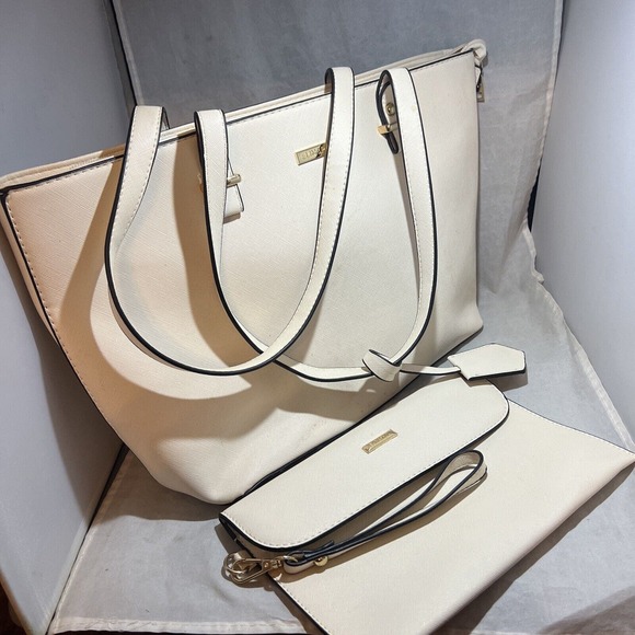 Elim & Paul Ivory and Black 2pc Shoulder Bag Set - Picture 1 of 6